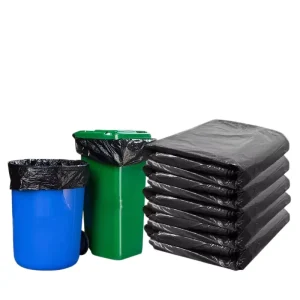 Custom Recycled HDPE Biodegradable Compostable Heavy Duty Black Scented Drawstring Closure Trash Bags Garbage Bags