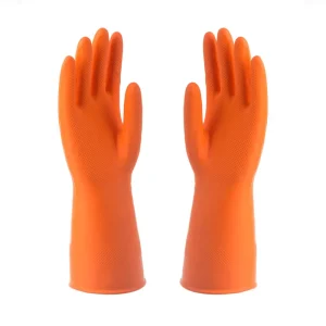 Custom Reusable Waterproof Non-Slip Rubber Household Cleaning Gloves for Laundry and Dishwashing