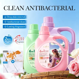Custom Scent Eco-friendly 2kg 6 in 1 Biodegradable Rose Lavender Fragrance Laundry Detergent