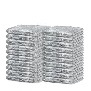 Custom Silver Stainless Steel Rag Non scratch Quick Dry Reusable Cleaning Cloth Dish Towels