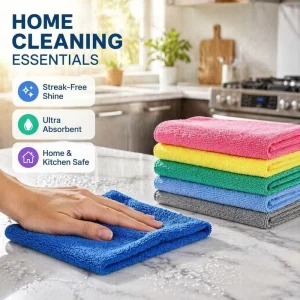 Custom Size 300 400GSM Microfiber Kitchen Cleaning Cloth Extra Absorbent Washable Rag for Grease Removing