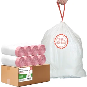Custom Size PE Embossed Drawstring Trash Bags with Easy Tie Closure Disposable Custom Capacity for Household & Commercial Use