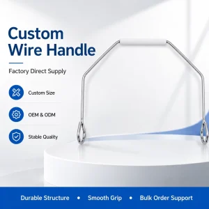 Custom Steel Loop End Wire Bucket Handle with Plastic Grip for 10-15L Water Paint Pails