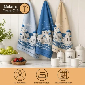 Custom Striped 100% Cotton Custom Digital Printing Soft Absorbent Full Color Digital Printing Cotton Kitchen Tea Dish Towels