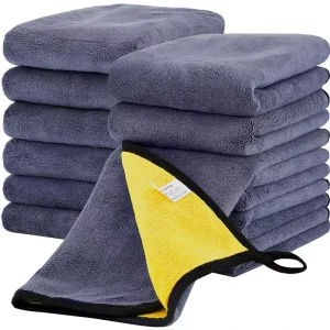 Custom Strong Absorbent Custom Embroidery logo and Size Soft Microfiber Car Cleaning Towel Microfiber Towel