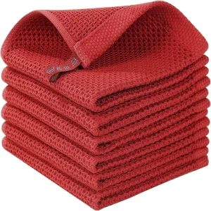 Custom Ultra Soft Absorbent Quick Drying Reusable Cleaning Clothes Microfiber Waffle Weave Kitchen Dish Towels 350g/m