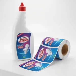 Custom Waterproof Toilet Cleaner Bottle Labels Chemical-Resistant Adhesive Stickers