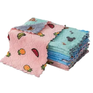 Custom logo Eco Friendly Microfiber Kitchen Cleaning Cloth Household Napkins Dish Towels Dishcloth for Kitchen Linen