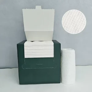 Custom logo square Biodegradable Organic Sanitary Cosmetic Carton Travel Disposable Face Towel