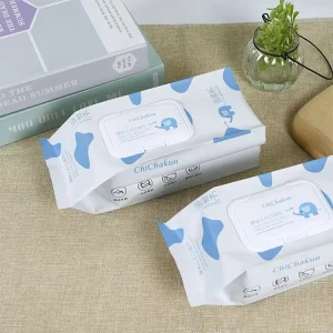 Custom printed Plastic Wet Wipe Packaging Bags with Cap for Baby Face washing Disinfecting Wet Wipes