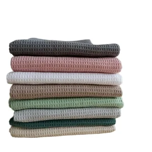 Customizable 100% Cotton Waffle Kitchen Dish Towels Quick Dry Multi Purpose Home & Commercial Use Machine Washable Sustainable