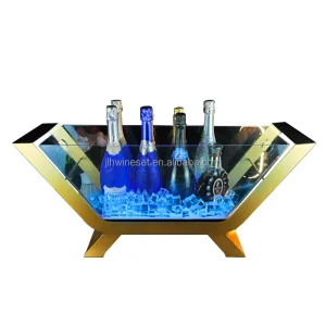 Customizable Acrylic Ice Bucket with Stand for 6 Bottles Contemporary Design Business Gift