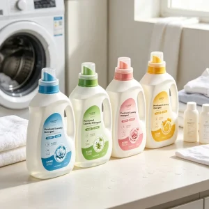 Customizable Adhesive Gold Stamping Laundry Detergent Cleaning Agent Packaging Bottle Labels Stickers for Daily Chemical