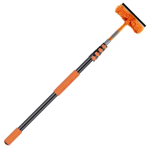 Customizable Aluminum Alloy High-Rise Telescopic Pole Double-Sided Glass Cleaner and Scraper