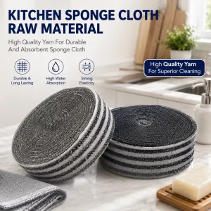 Customizable Eco-Friendly Non-Scratch Semi-Finished Kitchen Cleaning Scouring Pad Raw Materials