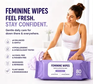 Customizable Feminine Wipes Eco Friendly Makeup Remover Wet Wipes Disposable Facial Cleansing Private Label Extra Soft Flushable
