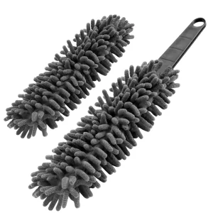 Customizable Gray Microfiber Removable Washable Duster Head 39.5 cm for Home Car and Office