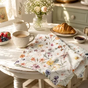 Customizable High Quality Super Absorbent Custom Printed Floral 100% Cotton Kitchen Dish Tea Towel