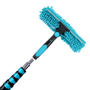 Customizable High Rise Telescopic Pole Double Sided Glass Cleaner Scraper Household Window Glass Squeegee