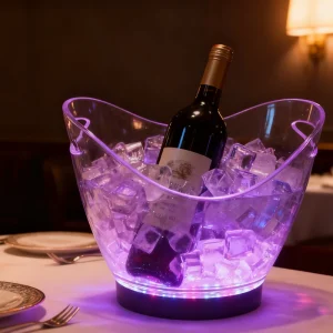 Customizable LED Ice Buckets with Portable Plastic Boat Shape Coolers & Holders