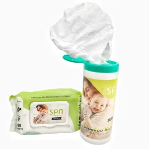 Customizable Logo Disposable Bamboo Baby Wipes 100% Biodegradable Eco-Friendly Fragrant Flushable Wet Tissue Cleansing Wipes