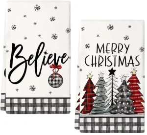 Customizable Microfiber Absorbent Christmas Printed Kitchen Dish Towel Swedish Style Dish Cloth