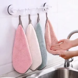 Customizable Microfiber Dish Cloths Square Desktop Cleaning Scouring Pads Kitchen Absorbent Rags