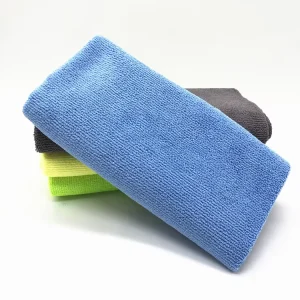 Customizable Microfiber Warp Square Kitchen Towel 40*40cm 350gsm Blue Plush Quick Dry Eco Friendly Absorb