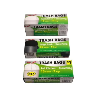 Customizable PE Biodegradable Recyclable Drawstring Trash Bags High-Strength Kitchen Household Packaging Bags