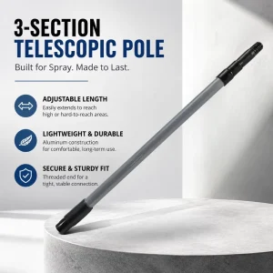 Customizable Spray Paint 3 Joint Eco Friendly Broom Stick Steel Rod Adjustable Length High Reach Durable Telescopic Pole