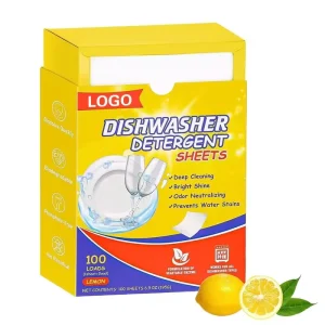 Customize Eco friendly Disposable Solid Dishwashing Lemon Fragrance Biodegradable Dishwasher Detergent Strips 50%-80%