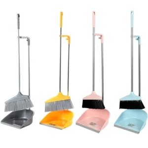 Customize Plastic Broom with Dustpan ODM Color Fiber Length Low Price Cleaning Tools for Hotel Supermarket