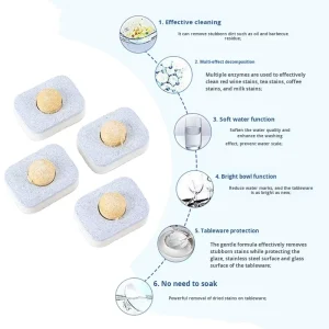 Customize Tablets for Dishwashers Machine OEM Natural Washing Dishwasher Detergent Super Cleaning Dishwashing Cleaning Tablets