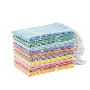 Customized 100% Cotton Woven Quick Dry Water Absorbent Eco Friendly Kitchen Dish Towels Solid Color Embroidery Patterns Custom