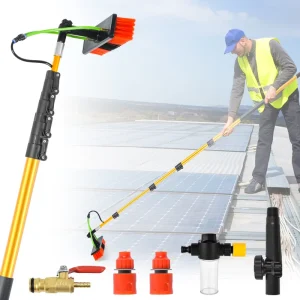 Customized 24ft Solar Panel and High Window Cleaning Tool Telescopic Aluminum Alloy Eco Friendly Water Fed Pole