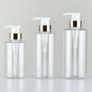 Customized 300ml 400ml 500ml Transparent Shampoo Bottle Screen Printing Press Pump for Wash Care Hand Sanitizer