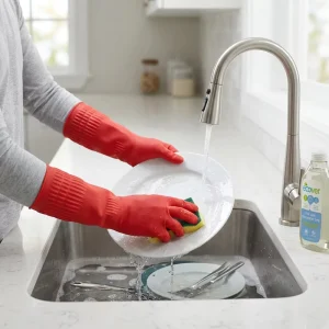 Customized 38cm Medium Durable Household Latex Gloves Multi Color Waterproof Eco Friendly Fashionable Kitchen Gloves Cleaning