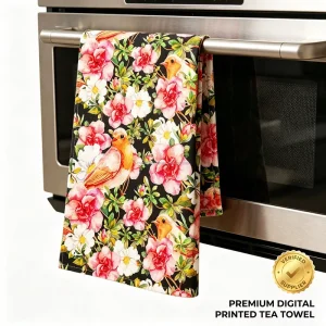 Customized Christmas Design Quick Dry Printed Kitchen Towel 100% Cotton Soft Dish Cleaning Towel Flour Sack Tea Towels