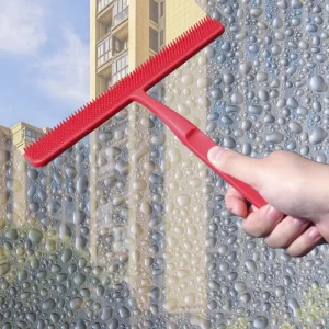 Customized Color Silicone Shower Squeegee 2 in 1 Glass Mirror Scraper Double Side Squeegee Window Wiper Cleaning Brush