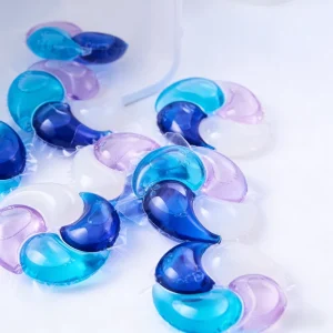 Customized Disposable 4 in 1 Laundry Capsules Eco Friendly Apparel Pods Long Lasting Fragrance Anti Bacterial Deep Clean Color