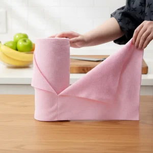 Customized Disposable Microfiber Cleaning Cloths Rolls Reusable Square Kitchen Towels Dish Cloth Tear Away Microfiber Towel