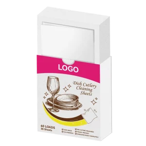 Customized Disposable Solid Detergent Dishwasher Sheets Lemon Fragrance Deodorizing Effect Powerful Stain Removal 50% 80% Active