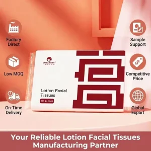 Customized Facial Lotion Tissue Premium Soft Lotion Facial Tissue Moisturising Tissue Virgin Wood Pulp Lotion Tissue