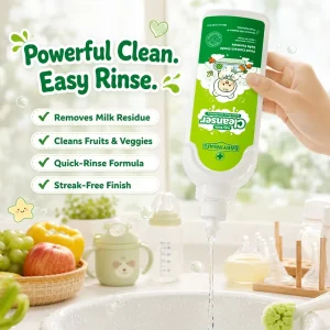 Customized Food Grade Safe Cleaner for Baby Tableware and Fruits Enriched With Natural Factors Quickly Removes Stains