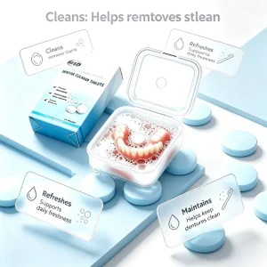 Customized Formula Effervescent Sensitive Gums and Gentle Cleaning of Dental Braces and Aligners Denture Cleaning Tablets