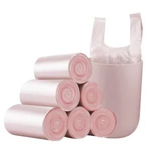 Customized Home Kitchen Rubbish Plastic Trash Bag Rolled Vest Type Garbage Bag