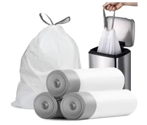 Customized LLDPE Drawstring Trash Bags with Gravure Printing Biodegradable for Home Office or Store Use