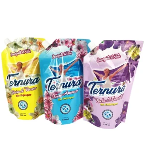 Customized Lavender Washing Liquid Fabric Softener Laundry Detergent Packaging Bag With Spout