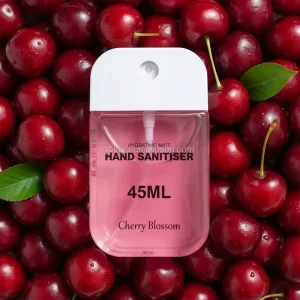 Customized Logo 45ml Cherry Blossom Scent Hand Sanitizing Spray 75% Alcohol Custom Color Kill 99.99% Germ Protection Supplier