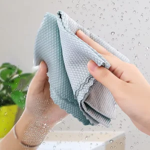 Customized Logo Child Proof Knitted Microfiber Super Absorbent Quick Dry Soft Kitchen Dish Washing Cloth for Glass